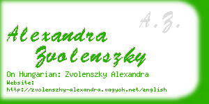 alexandra zvolenszky business card